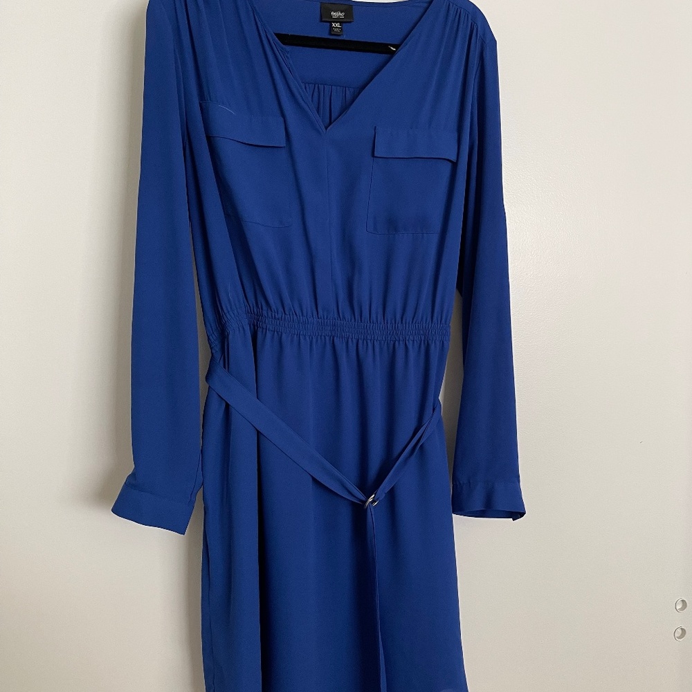 Blue Belted Dress